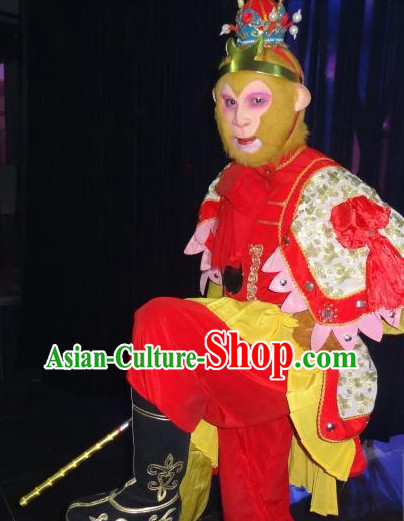 Monkey King Sun Wukong Costumes Accessories Boots and Mask Complete Set