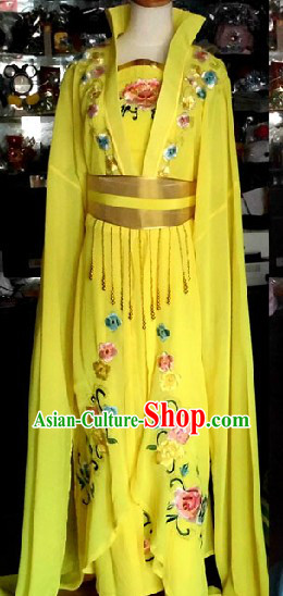 Traditional Chinese Yellow High Collar Empress Costumes