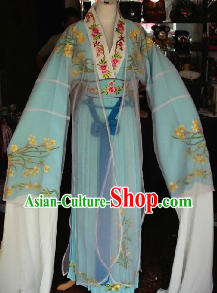 Ancient Chinese Opera Group Dance Costumes and Hat for Kids