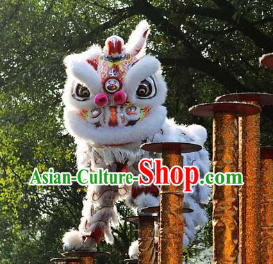 Cute Friendly Snow White Lion Dance Chinese New Year Costume Complete Set