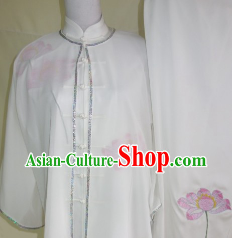 Embroidered Lotus Spirit Tai Chi Championship Uniform Complete Set