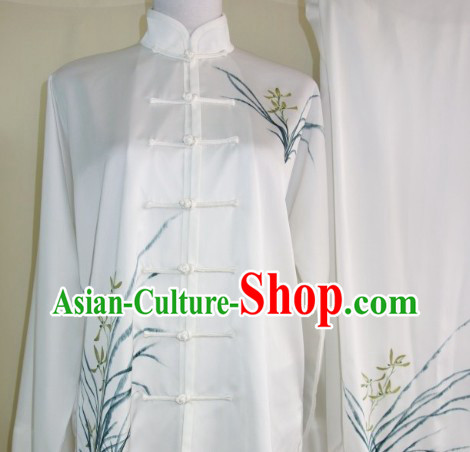 Hand Painted Orchid Martial Art Dresses, Sportswear   Accessories