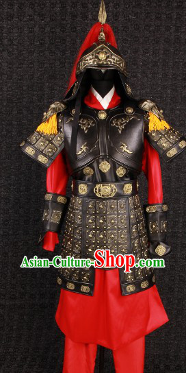 Ancient Chinese Hua Mulan Female General Armor Costumes and Helmet for Women
