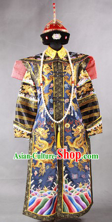 Ancient Chinese Empress Crown and Clothing Complete Set for Women