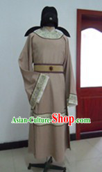 Ancient Chinese Tang Dynasty Male Robe and Hat Complete Set for Men