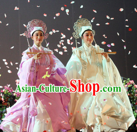 Traditional Chinese Peking Opera Butterfly Love Liang Shanbo and Zhu Yingtai Costumes and Hats
