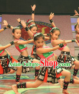 Miao Ethnic Folk Dance Costumes Complete Set for Kids