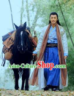 Ancient Chinese Swordsman Kung Fu Master Dresses Complete Set