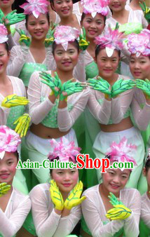 Jasmine Flower Competition Dance Costume and Headwear Complete Set