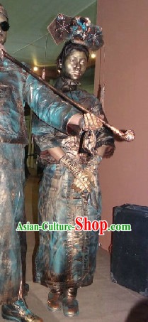Action Art Living Sculpture Qing Dynasty Princess Props Costumes Complete Set