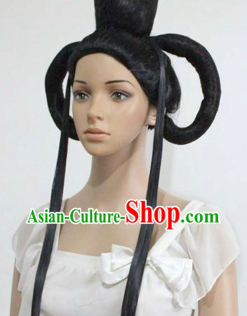 Ancient Chinese Style Guzhuang Long Black Wig for Women