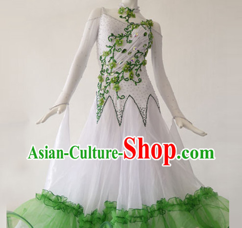 Special Custom Make Ballroom Dance Embroidered Costumes for Women