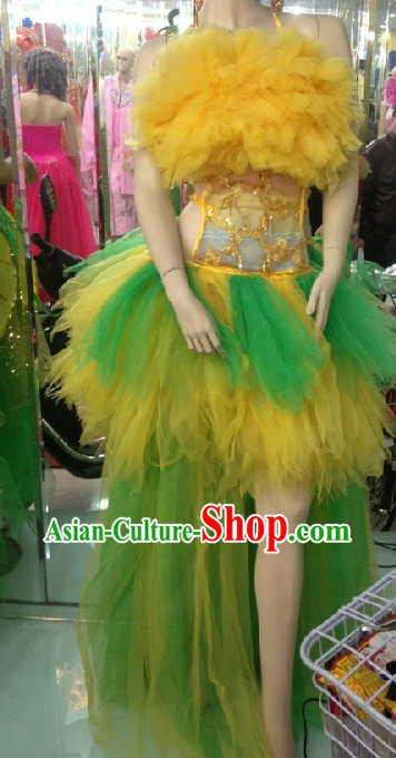 Professional Custom Make Stage Performance Dancing Costumes and Hair Accessories Full Set for Women
