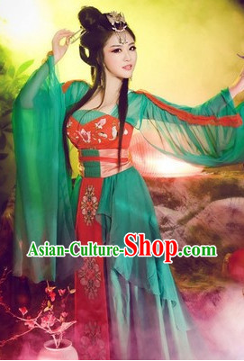 Tang Dynasty Lady Clothing and Hair Accessories Complete Set