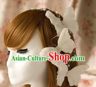 White Butterfly Wedding Hairstyles   Hair Accessories