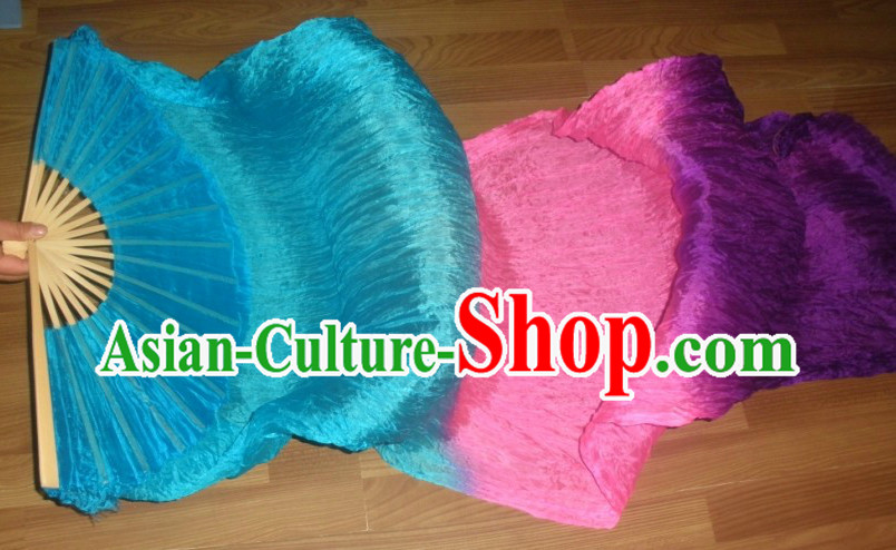 71 Inches Long Color Change Silk Dancing Ribbon Fan