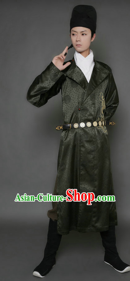 Golden Age in China's History Tang Dynasty Hanfu and Hat Complete Set for Men or Women