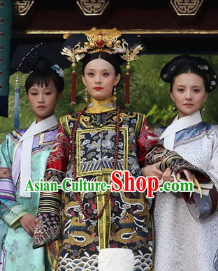 Ancient Chinese Empress Costumes and Hair Jewelry Complete Set