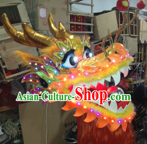 LED Lights Dragon Head Props for Celebration and Competition