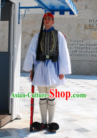 Traditional Greek Clothing and Hat Complete Set for Men