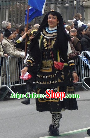 Womens Traditonal Greek National Costumes Complete Set