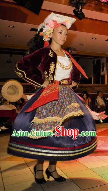 Woman Greek Dance Costume Complete Set