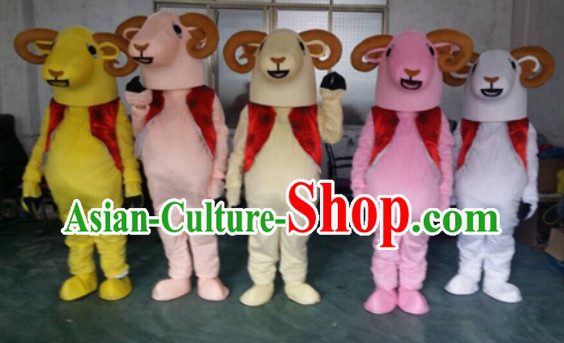 Chinese New Year Happy Sheep Mascot Costumes Complete Set