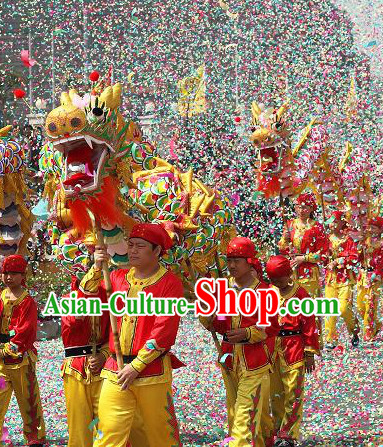 Chinese New Year Dragon Dance Equipment Complete Set for Eight Children