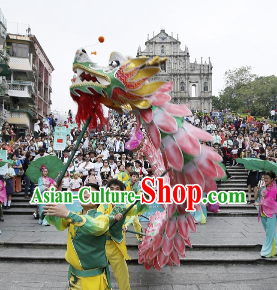 Shanghai Handmade Lotus Flower Dragon Dance Equipment Complete Set
