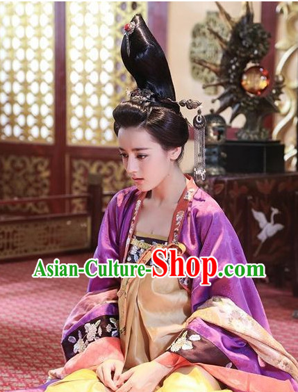 Ancient Chinese Tang Dynasty Princess Clothes and Hair Jewelry Complete Set