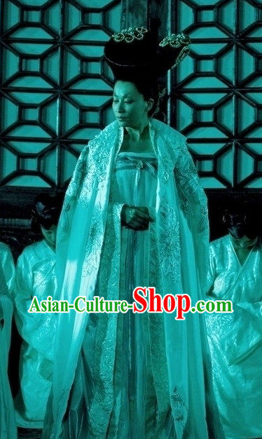Chinese Tang Female Emperor Outfit and Hair Jewelry Complete Set for Women