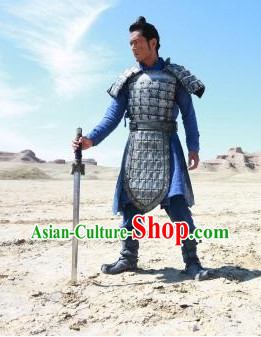 Chinese Ancient Terra Cotta Armor Costumes Complete Set for Men