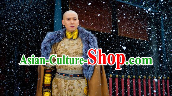 Asian Qing Dynasty Emperor Costumes Complete Set for Men