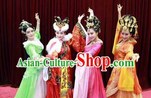 Chinese Ancient Four Beauties Costumes and Hair Jewelry Complete Sets