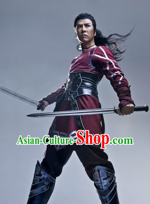 Ancient China Kung Fu Warrior Armor Cosplay Costumes for Men