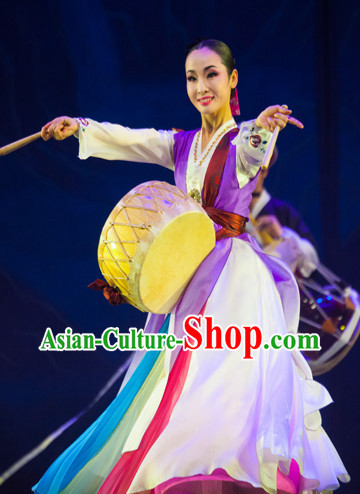 Korean Traditional Folk Drum Dancing Costumes for Women