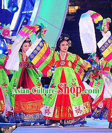 Korean Traditional Long Sleeves Dance Costumes for Women