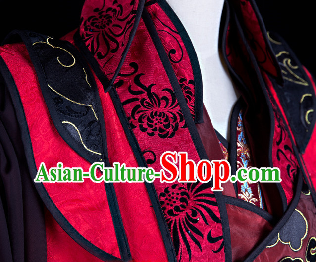 Chinese Red General Hanfu Cosplay Costumes Complete Set