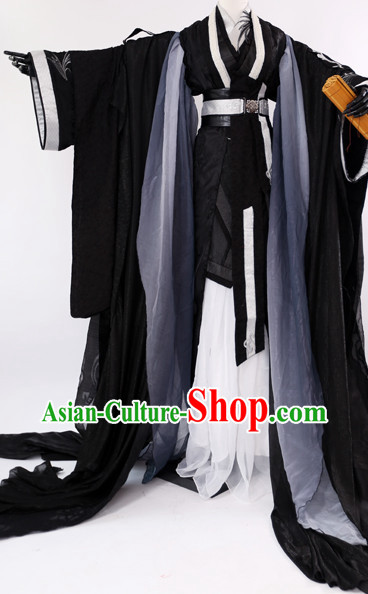 Ancient China Clothing Black Cosplay Costumes