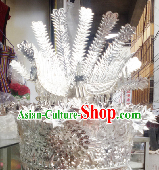 China Guizhou Province Ethnic Minority Miao Silver Phoenix Hat