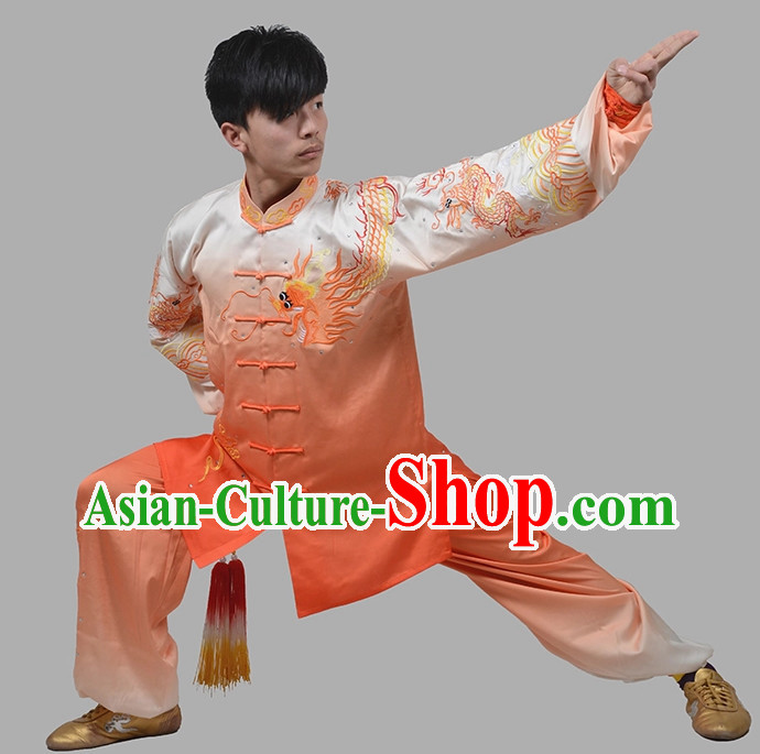 Big Dragon Embroidery Color Transition Martial Arts Competition online Clothing Complete Set