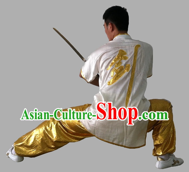 Short Sleeves Sword Chinese Character Kung Fu Uniforms