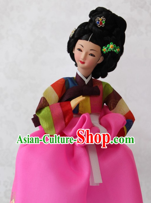 Korean Traditional Hanbok Character Silk Figurine