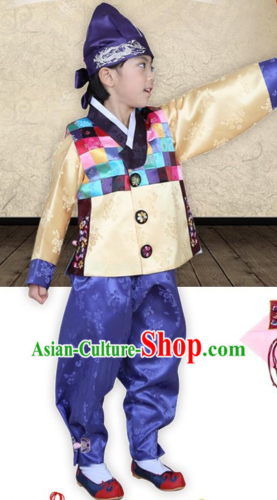 Top Traditional Korean Kids Fashion Kids Apparel Birthday Baby Clothes Boys Clothes and Hat