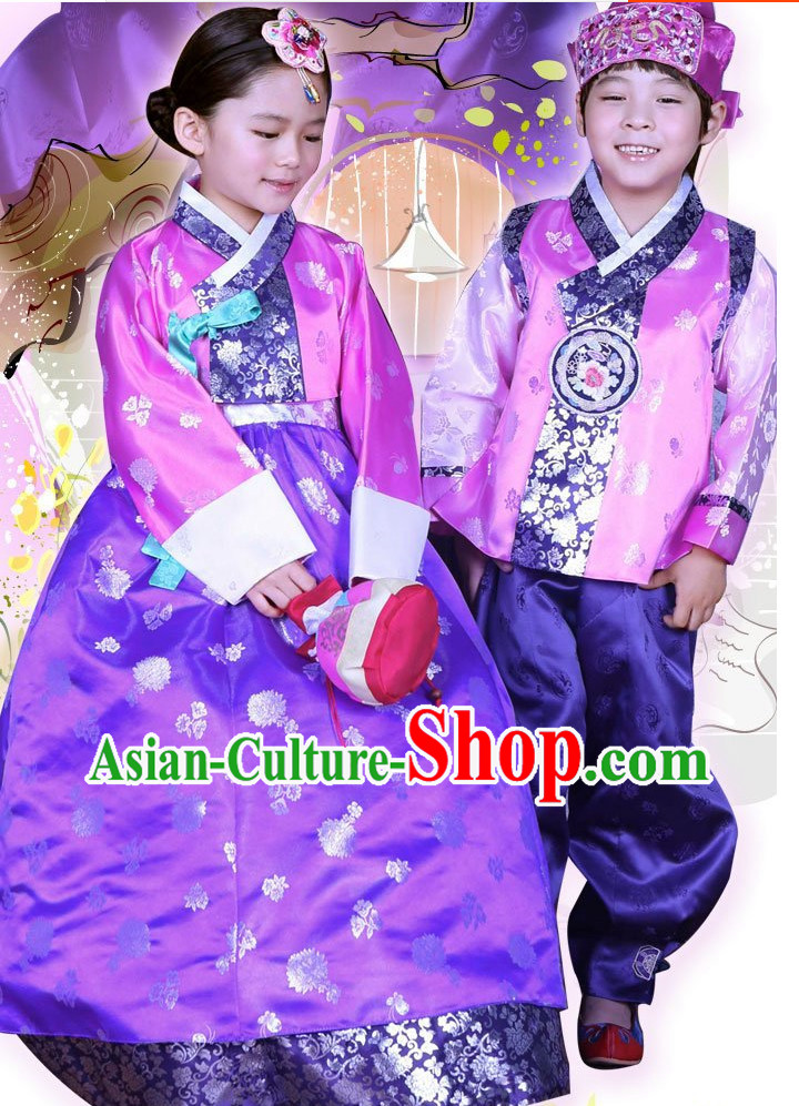 Korean Traditional Hanbok Clothing Dresses Kids Fashion Korean Childrens Clothes 2 Sets