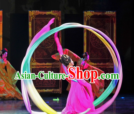 10 Meters Long Color Transition Silk Dance Ribbon
