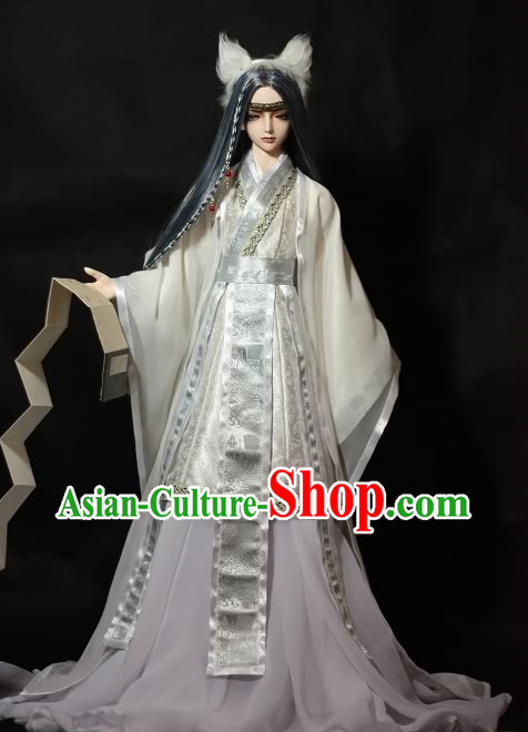 Asian Fashion Pure White Chinese Prince Cosplay Costumes