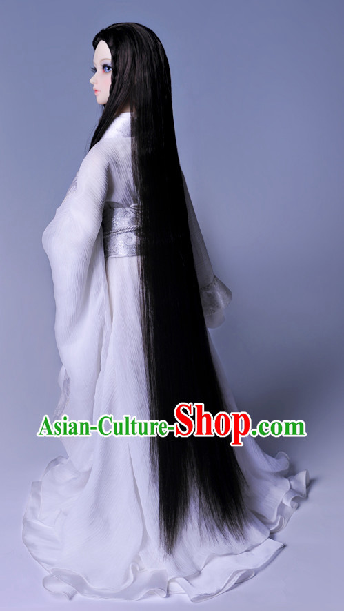 Asian Fashion Traditional Chinese Long White Hanfu Dresses for Men