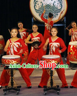 Chinese Drum Dance Costumes Complete Set for Women