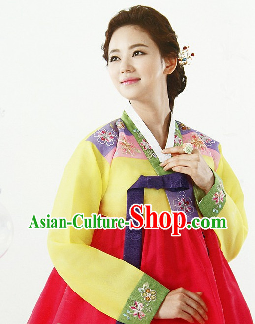 Korean Fashion Traditional Mother Dresses Complete Set for Women